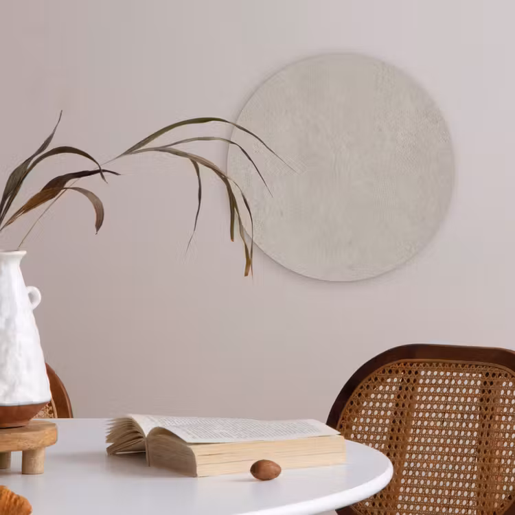 Textuur - Effen - Abstract - Beige Akoestische PET Vilt - Rond klein -sfeer3