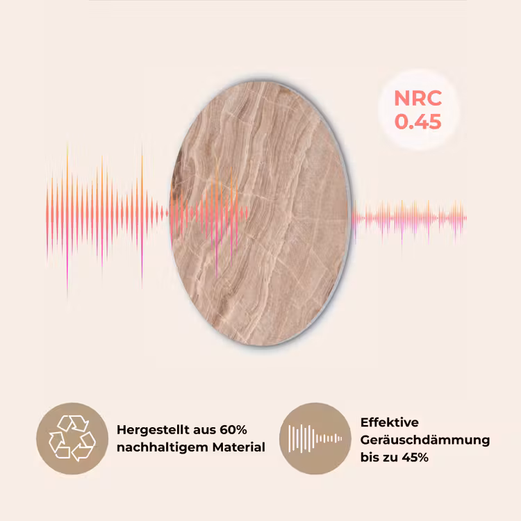 Textuur - Golvend - Abstract - Warm - Bruin Akoestische PET Vilt - Rond klein -USP_DE