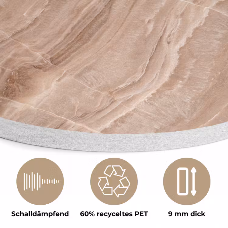Textuur - Golvend - Abstract - Warm - Bruin Akoestische PET Vilt - Rond klein -closeup_DE