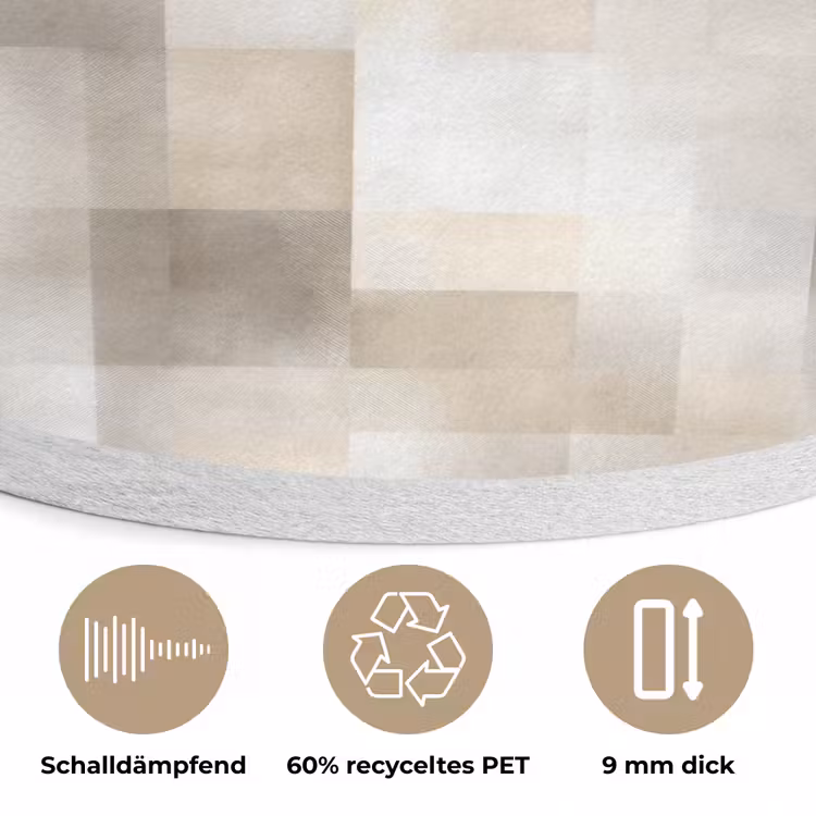 Textuur - Linnen - Beige Akoestische PET Vilt - Rond klein 838 -closeup_DE