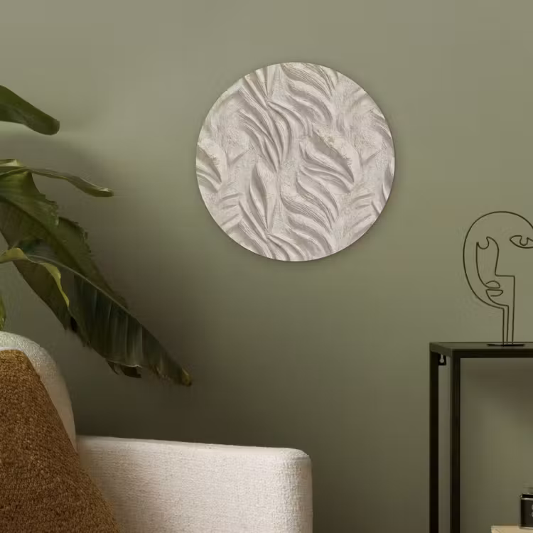 Textuur - Reliëf - Beige Akoestische PET Vilt - Rond klein 838 -sfeer2