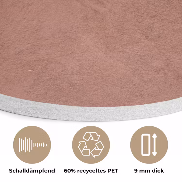 Textuur - Roodbruin - Grof - Modern Akoestische PET Vilt - Rond klein -closeup_DE