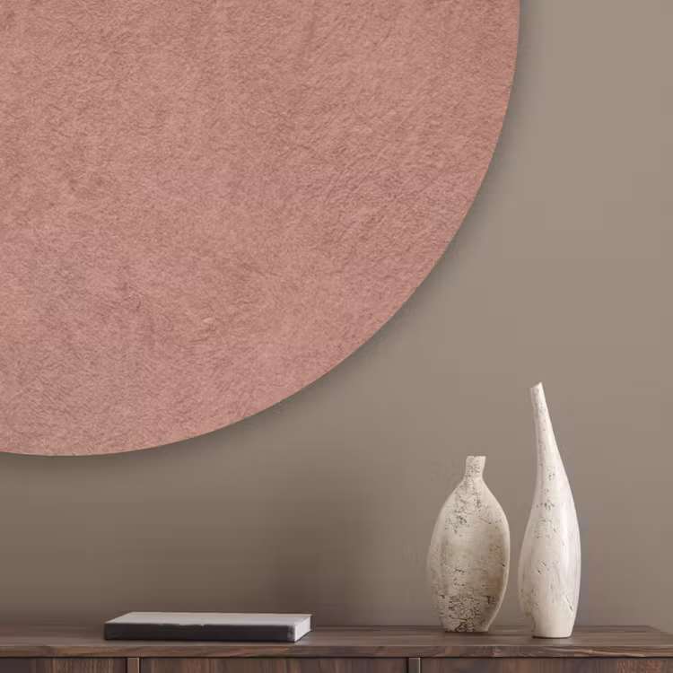 Textuur - Roodbruin - Grof - Modern Akoestische PET Vilt - Rond klein -sfeer5_closeup