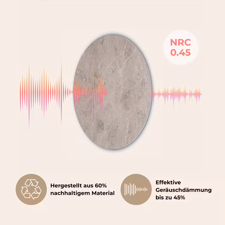 Textuur - Steen - Patroon - Rustiek - Beige Akoestische PET Vilt - Rond klein -USP_DE