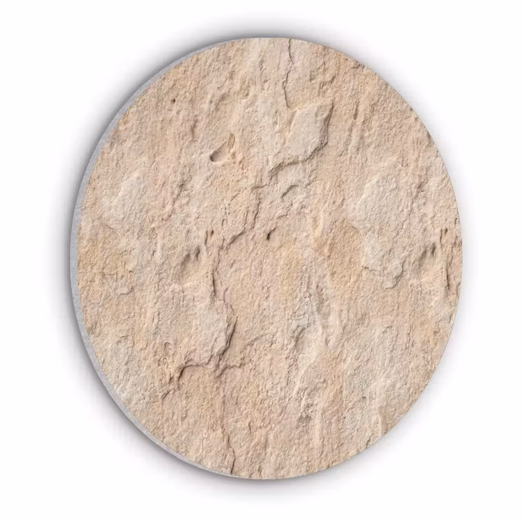 Textuur - Steen - Natuur - Beige Akoestische PET Vilt - Rond klein -3d