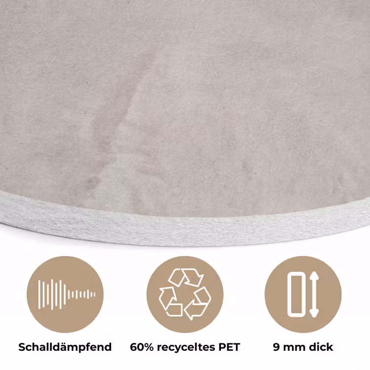 Textuur - Wand - Modern - Beige - Abstract Akoestische PET Vilt - Rond klein -closeup_DE
