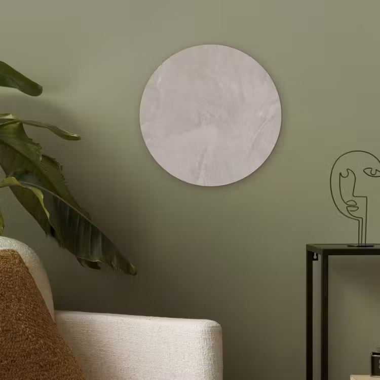 Textuur - Wand - Modern - Beige - Abstract Akoestische PET Vilt - Rond klein -sfeer2