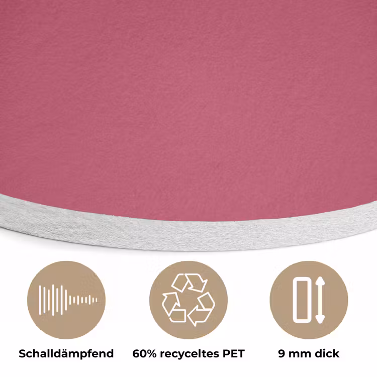 Deep - Berry - Rood Akoestische PET Vilt - Rond klein 838 -closeup_DE