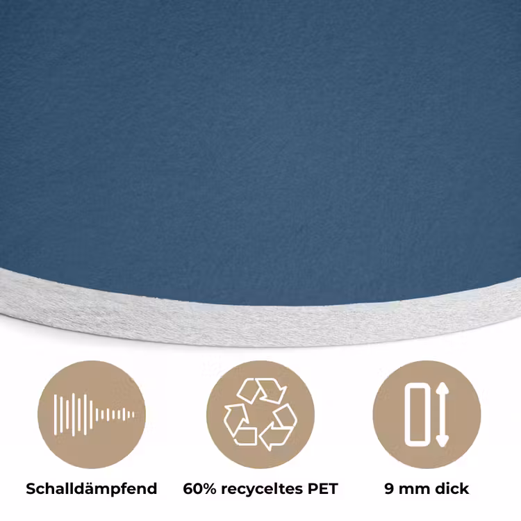 Deep - Ocean - Blauw Akoestische PET Vilt - Rond klein 838 -closeup_DE
