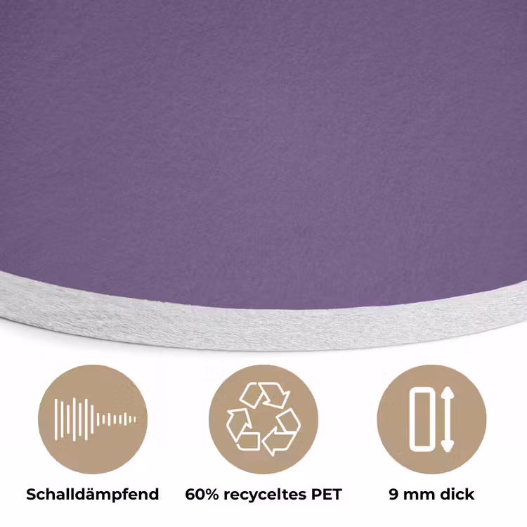 Deep - Plum - Paars Akoestische PET Vilt - Rond klein 838 -closeup_DE