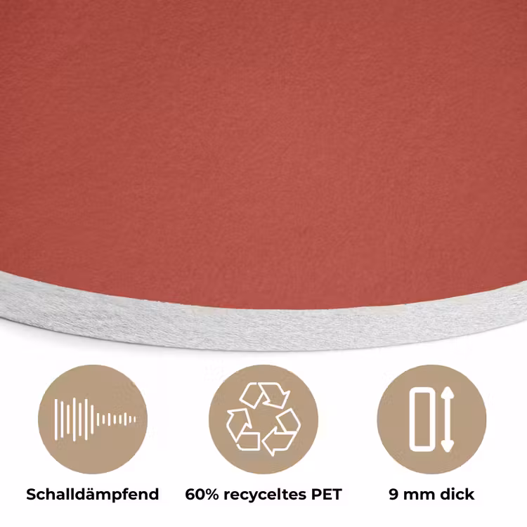 Deep - Crimson - Rood Akoestische PET Vilt - Rond klein 838 -closeup_DE