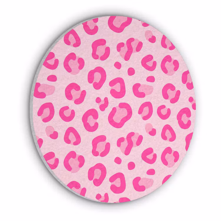 Dierenprint - Patroon - Abstract - Modern - Roze Akoestische PET Vilt - Rond klein -3d