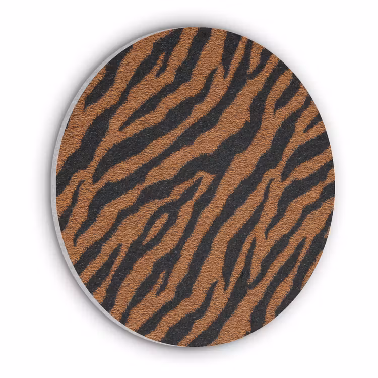 Tijger - Zwart - Vacht Akoestische PET Vilt - Rond klein 838 -3d