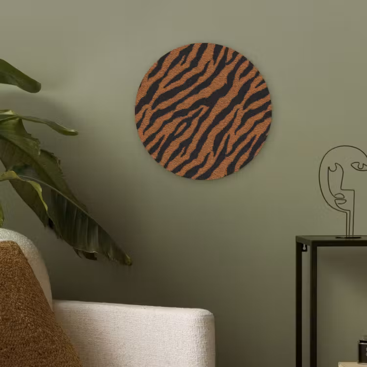 Tijger - Zwart - Vacht Akoestische PET Vilt - Rond klein 838 -sfeer2