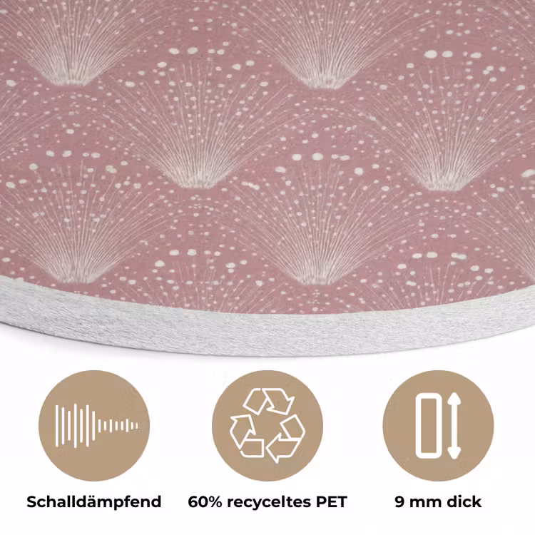 Trendy - Patroon - Roze Akoestische PET Vilt - Rond klein 838 -closeup_DE