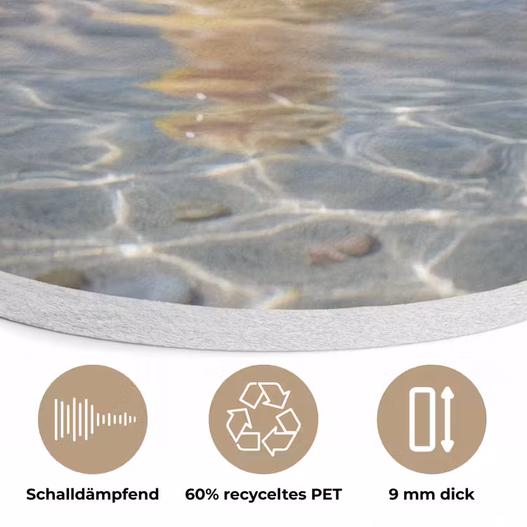 Tropisch - Badeend - geel Akoestische PET Vilt - Rond klein -closeup_DE