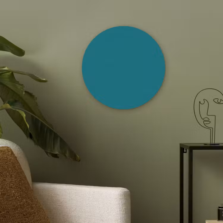Tropical - Peacock - Blauw Akoestische PET Vilt - Rond klein 838 -sfeer2
