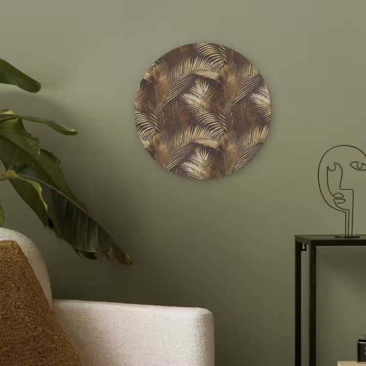 Tropisch - Bladeren - Goud Akoestische PET Vilt - Rond klein 838 -sfeer2