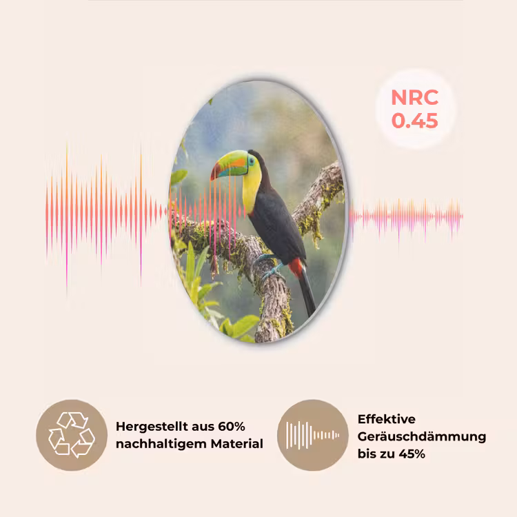 Toekan - Jungle - Natuur - Kleurrijk Akoestische PET Vilt - Rond klein -USP_DE