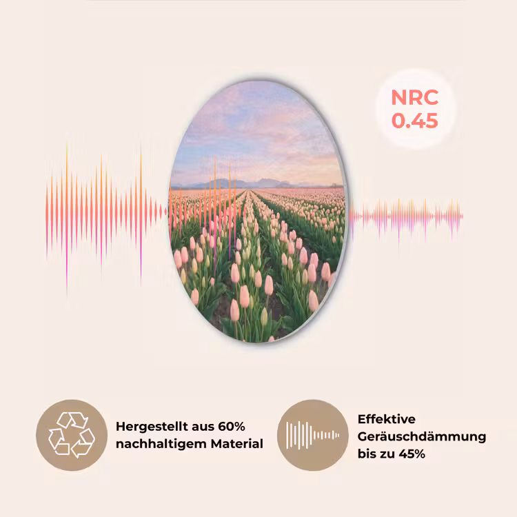 Tulpen - Landschap - Roze Akoestische PET Vilt - Rond klein -USP_DE