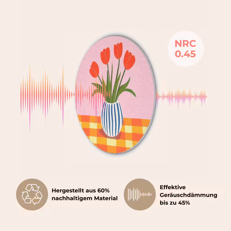 Tulpen - Roze - Vaas Akoestische PET Vilt - Rond klein -USP_DE