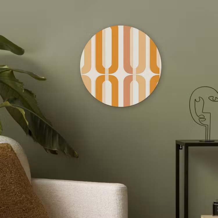 U-vorm - Retro - Oranje Akoestische PET Vilt - Rond klein 838 -sfeer2