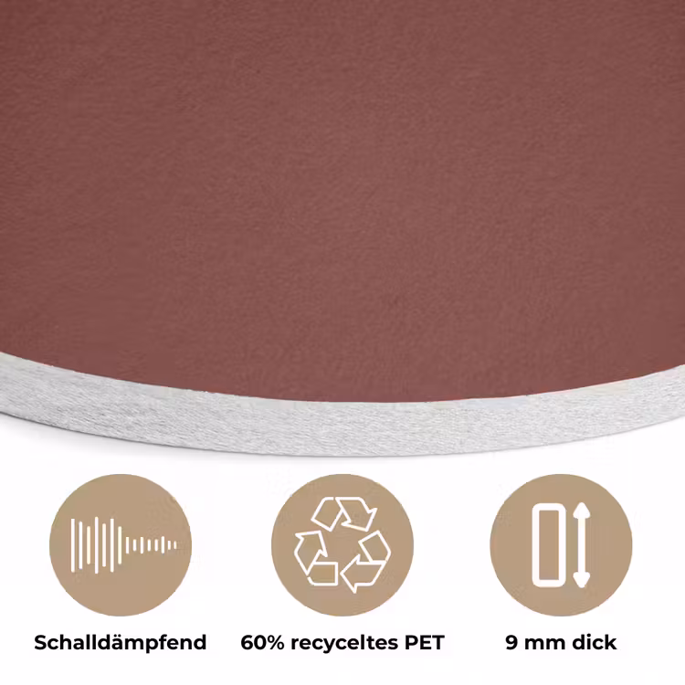 Valentine - Velvet - Rood Akoestische PET Vilt - Rond klein 838 -closeup_DE