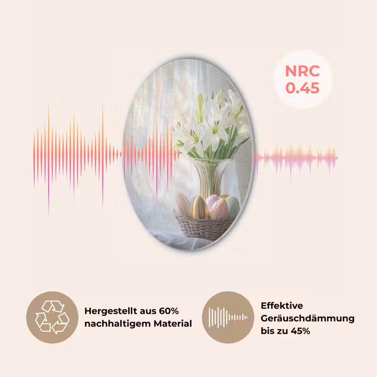 Vaas - Eieren - Bloemen Akoestische PET Vilt - Rond klein -USP_DE