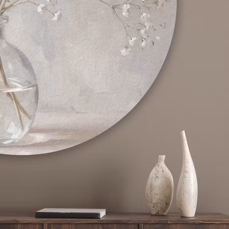 Vaas - Gipskruid - Wit Akoestische PET Vilt - Rond klein -sfeer5_closeup