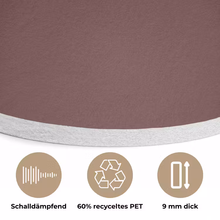 Velvet - Merlot - Rood Akoestische PET Vilt - Rond klein 838 -closeup_DE