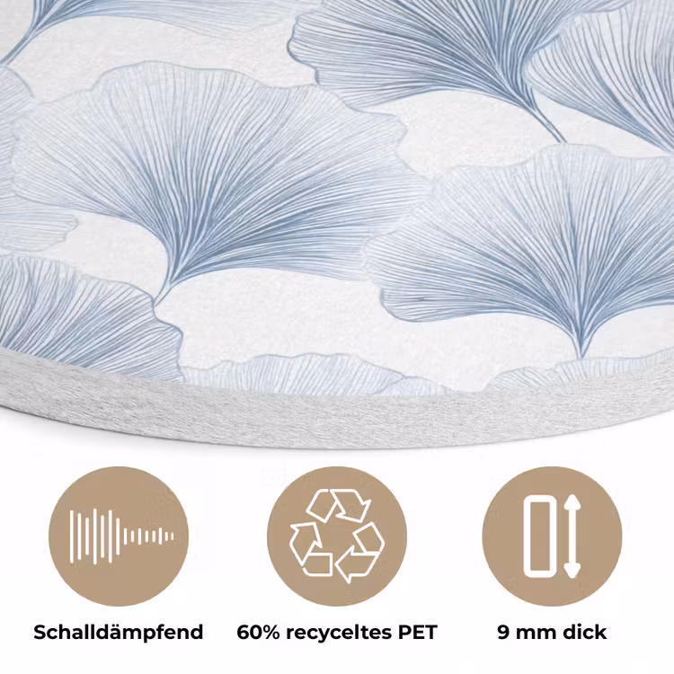 Waaier - Modern - Blauw Akoestische PET Vilt - Rond klein 838 -closeup_DE