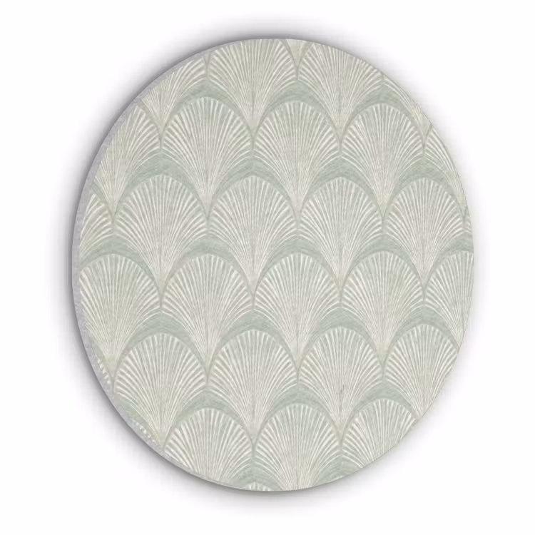Waaiers - Patroon - Groen Akoestische PET Vilt - Rond klein 838 -3d