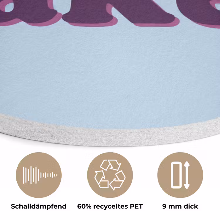 Speels - Boodschap - Blauw Akoestische PET Vilt - Rond klein -closeup_DE