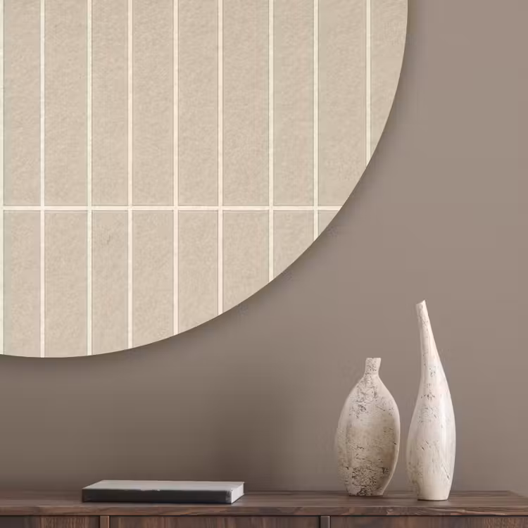 Verticaal - Wandtegel - Crème - Beige Akoestische PET Vilt - Rond klein 838 -sfeer5_closeup