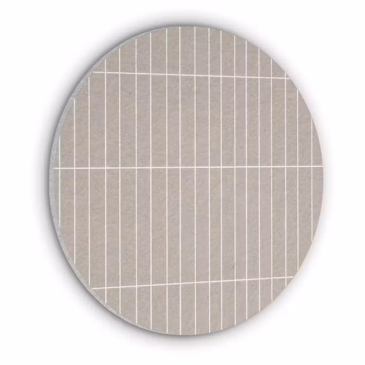 Verticaal - Wandtegel - Licht Beige Akoestische PET Vilt - Rond klein 838 -3d