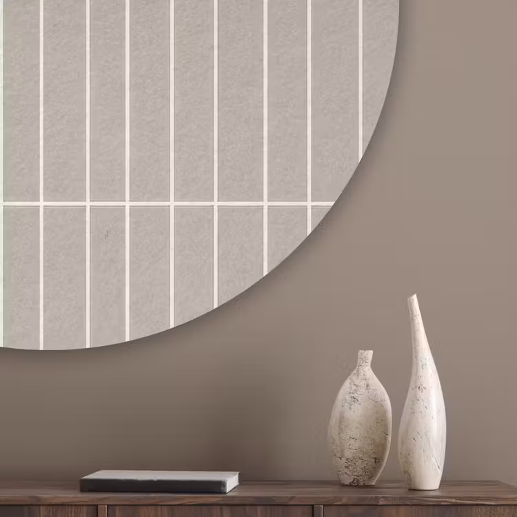 Verticaal - Wandtegel - Licht Beige Akoestische PET Vilt - Rond klein 838 -sfeer5_closeup