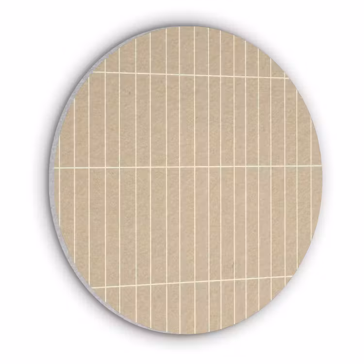 Verticaal - Wandtegel - Zand - Beige Akoestische PET Vilt - Rond klein 838 -3d