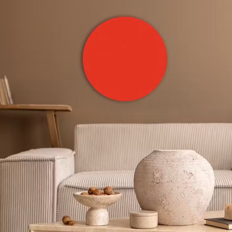 Vibrant - Vermilion - Rood Akoestische PET Vilt - Rond klein 838 -sfeer1