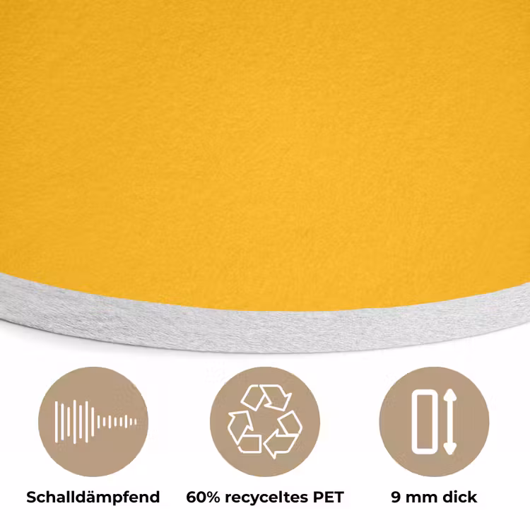 Vivid - Amber - Geel Akoestische PET Vilt - Rond klein 838 -closeup_DE