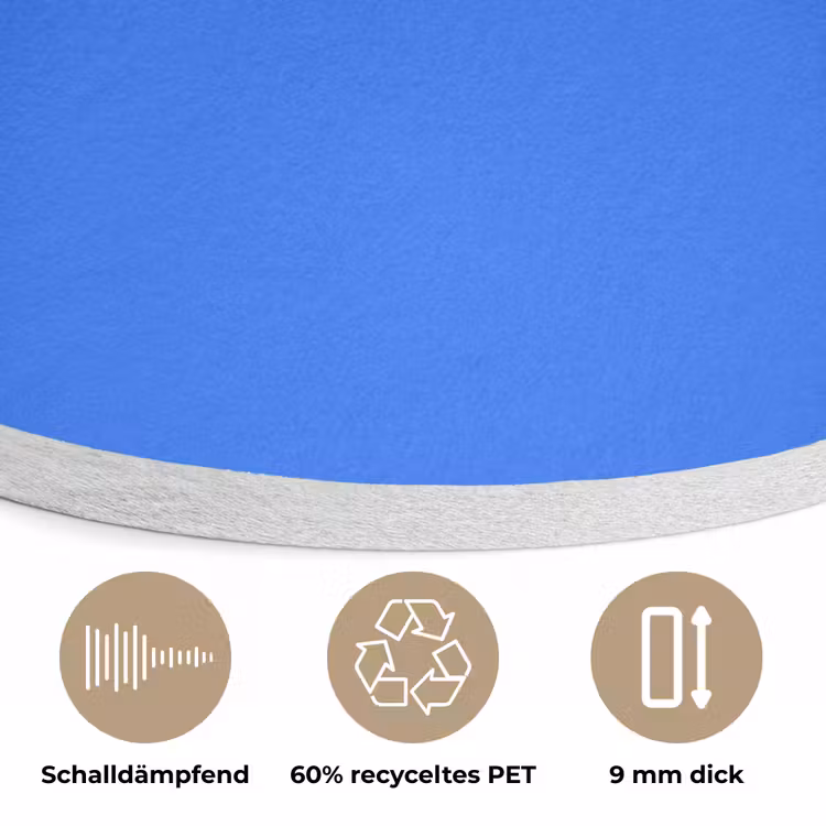 Vivid - Cobalt - Blauw Akoestische PET Vilt - Rond klein 838 -closeup_DE