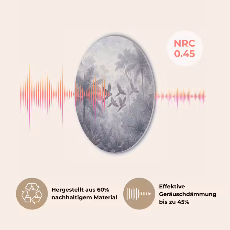 Vogel - Vliegend - Jungle - Vintage - Dieren Akoestische PET Vilt - Rond klein -USP_DE