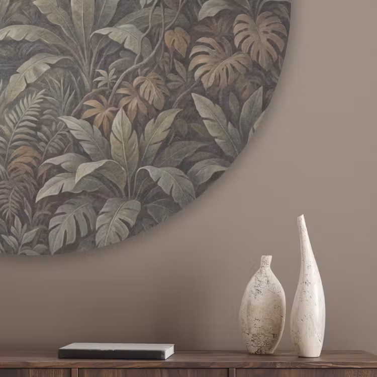 Vogel - Vliegend - Tropisch - Landschap - Klassiek Akoestische PET Vilt - Rond klein -sfeer5_closeup