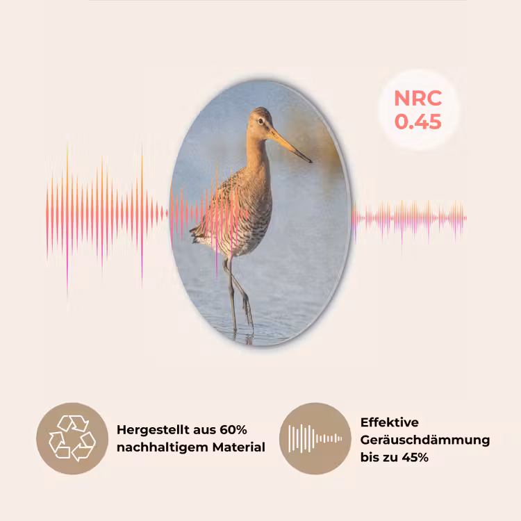 Vogel - Steltloper - Water - Natuur Akoestische PET Vilt - Rond klein -USP_DE