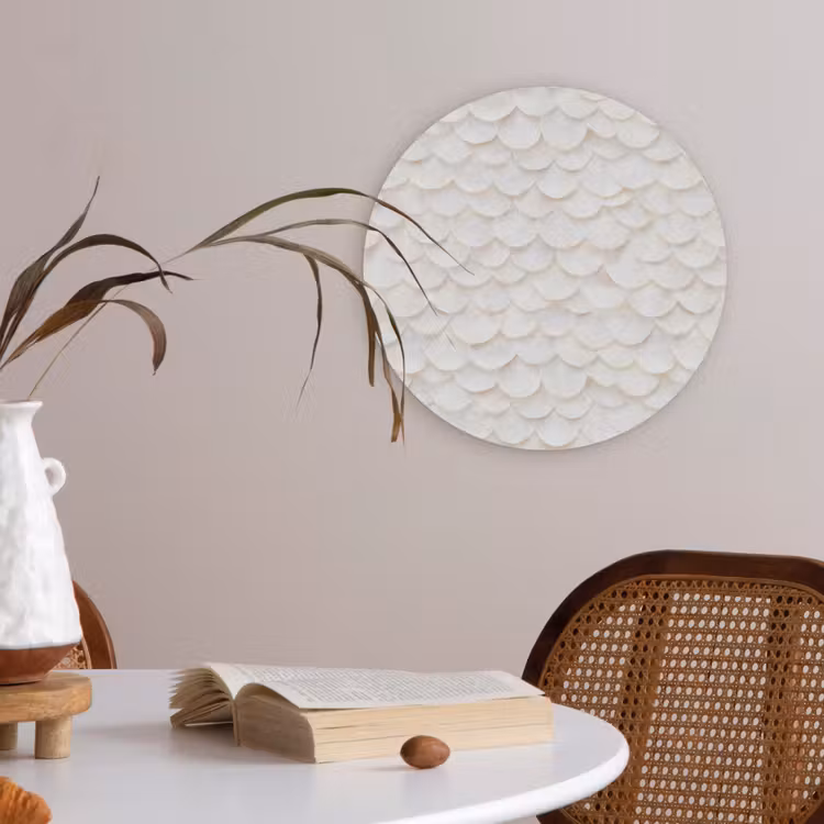 Schubben - Wit - Elegant Akoestische PET Vilt - Rond klein 838 -sfeer3