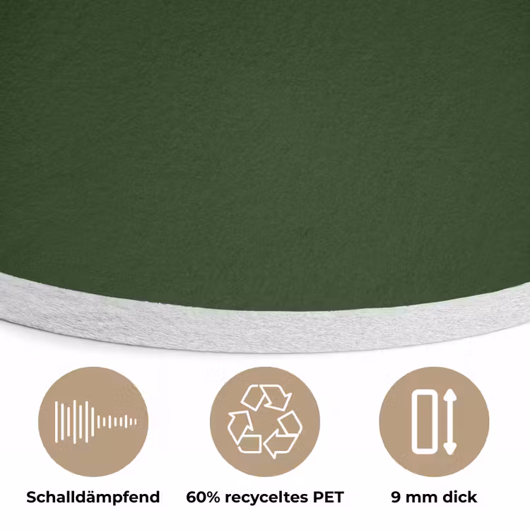 Forest - Green - Groen Akoestische PET Vilt - Rond klein 838 -closeup_DE