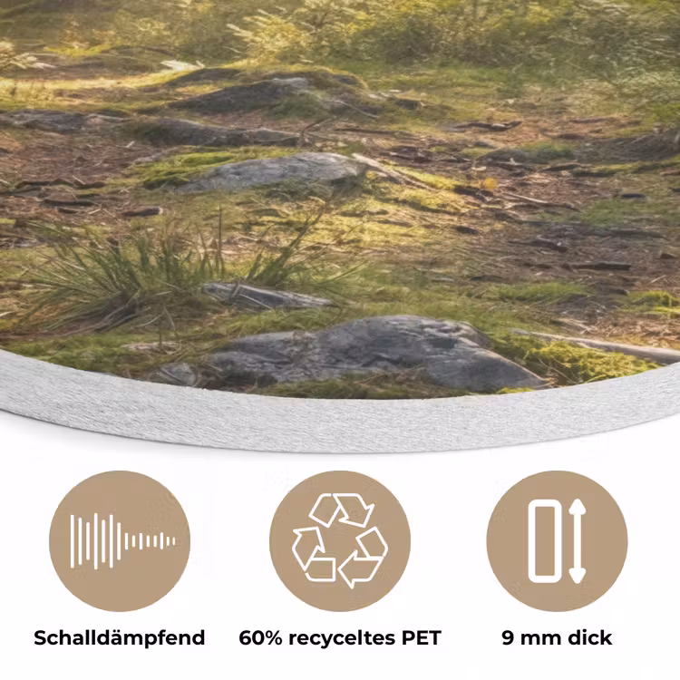 Bos - Zonlicht - Gras Akoestische PET Vilt - Rond klein -closeup_DE