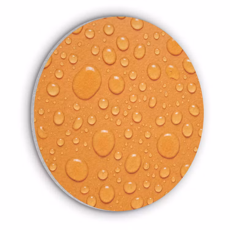 Water - Druppels - Oranje Akoestische PET Vilt - Rond klein -3d