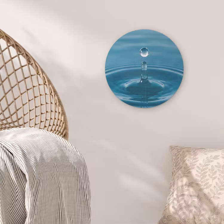 Waterdruppel - Water - Oppervlakte Akoestische PET Vilt - Rond klein -sfeer4