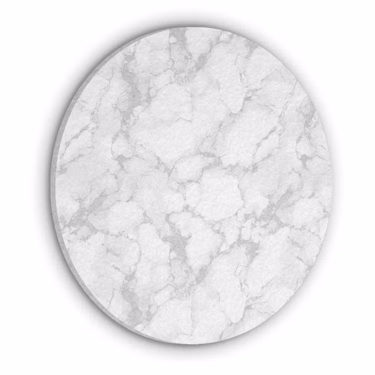 Wit - Marmer - Grijs Akoestische PET Vilt - Rond klein 838 -3d