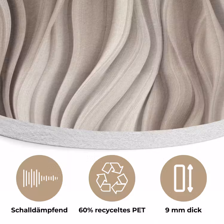 Golven - 3D - Crème Akoestische PET Vilt - Rond klein 838 -closeup_DE